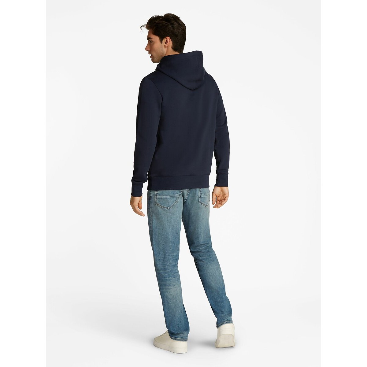 Sweat à capuche à logo bleu foncé, TOMMY HILFIGER
