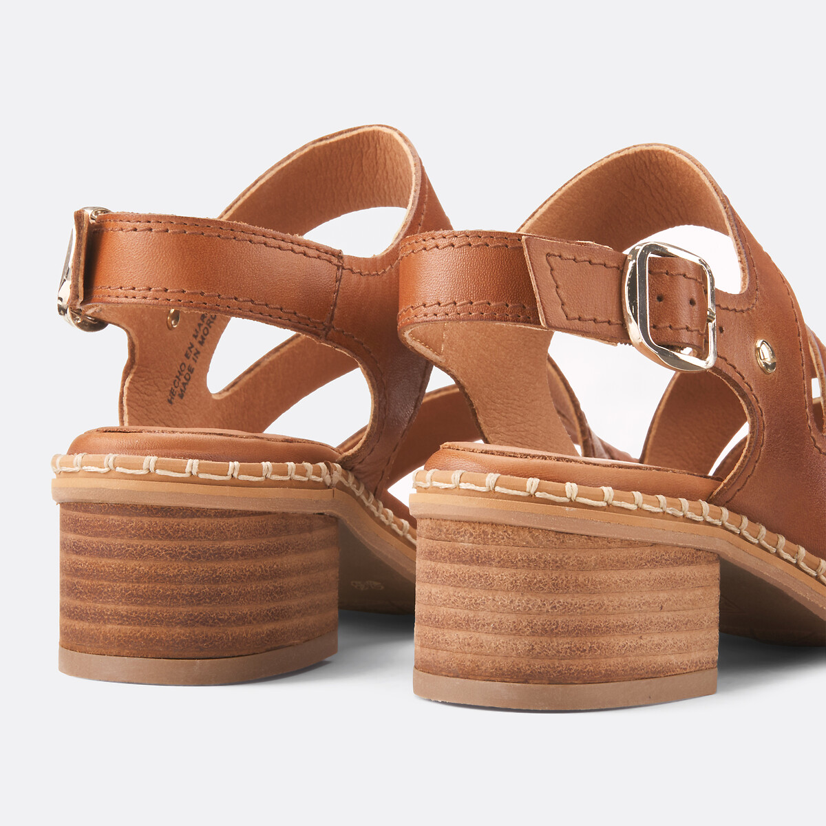 Sandali con tacco in pelle Blanes cognac, PIKOLINOS
