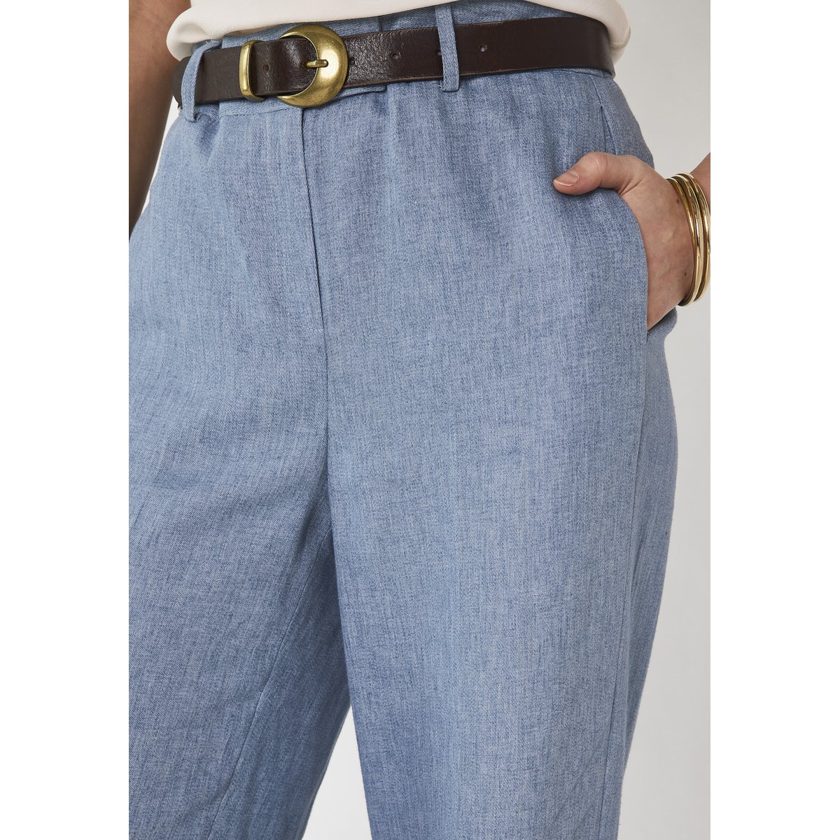 Pantalon de tailleur taille haute LAYLA bleu, Maison 123