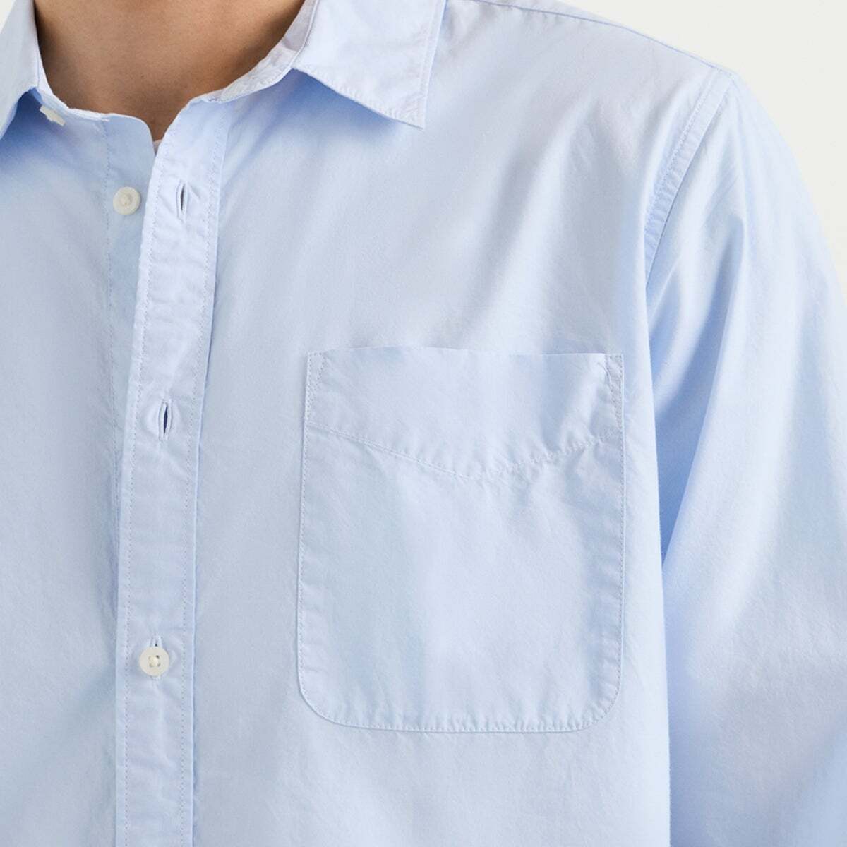 Chemise Coupe Regular En Popeline bleu javel, PEPE JEANS