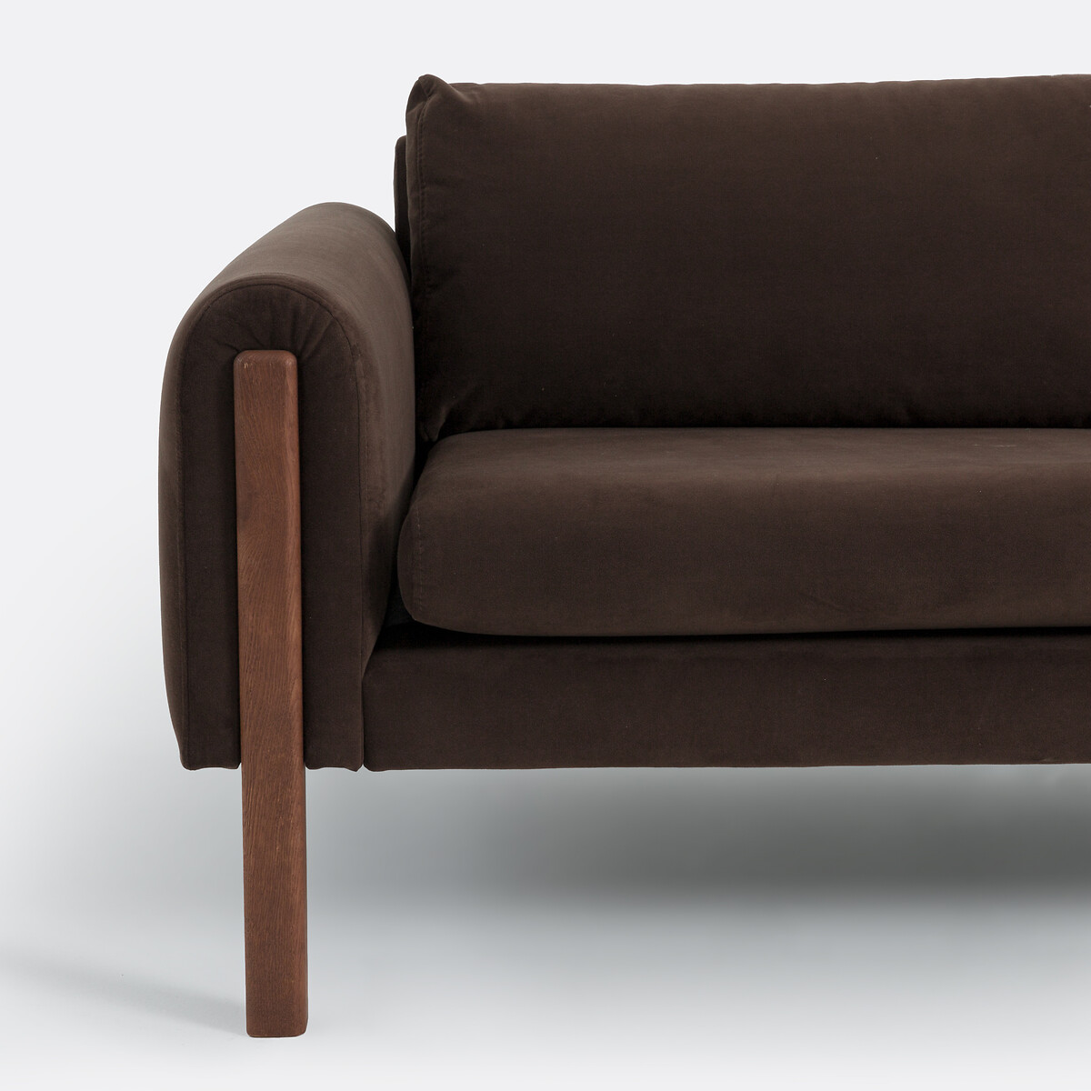 Sofá de terciopelo, 3 plazas, VINO pardo, LA REDOUTE INTERIEURS