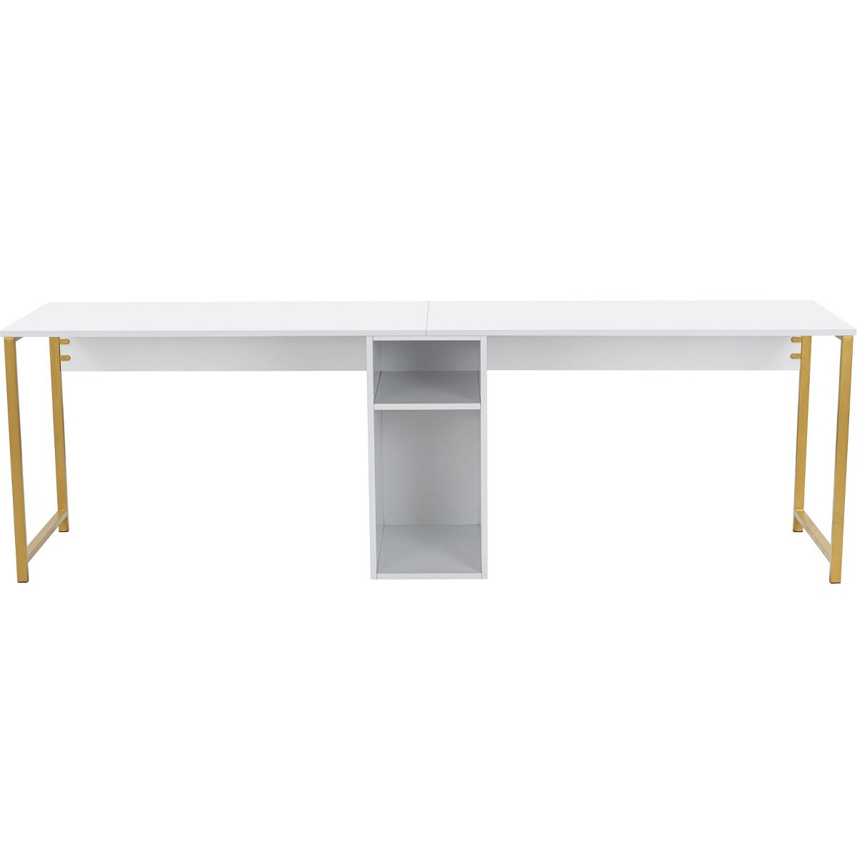 Bureau double avec rangement central - ORSA blanc, HOMIFAB