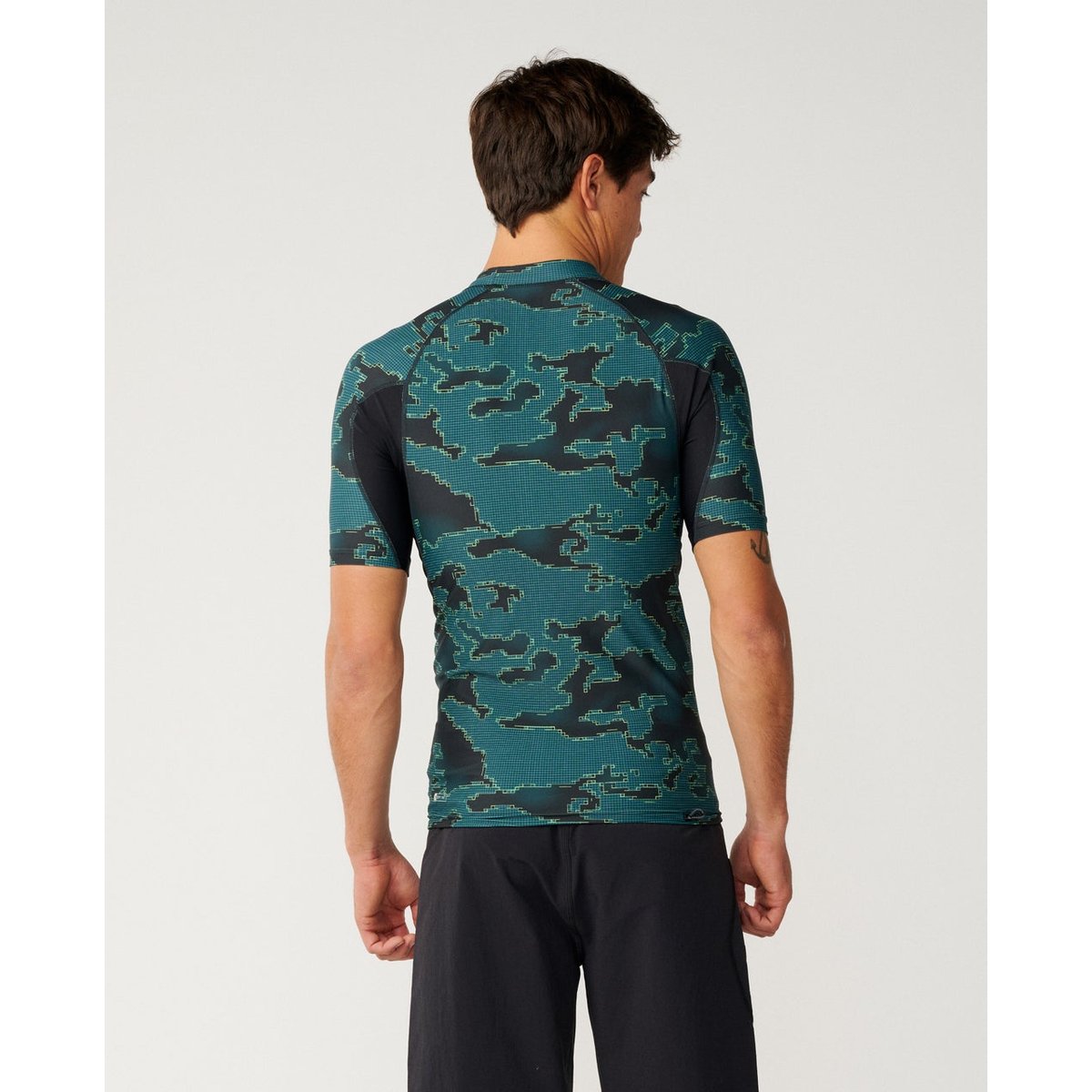 T-shirt anti-UV à manches courtes SEARCH SERIES UPF bleu vert, RIP CURL