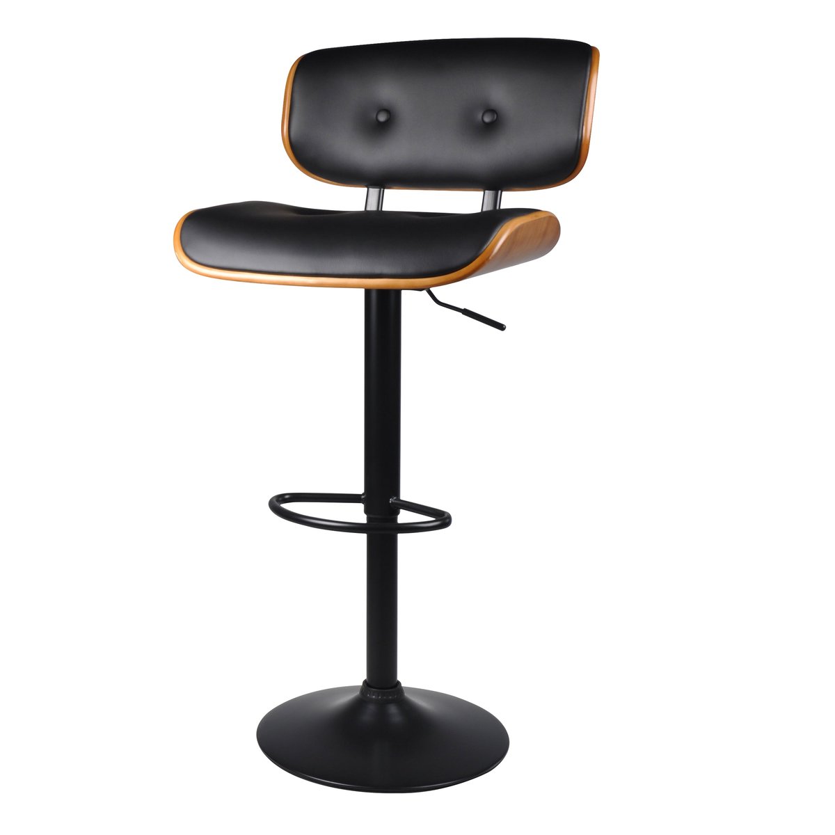 Chaise de bar réglable 65/86 cm en cuir synthétique - MELCHIOR noir, MAISON PAVANE