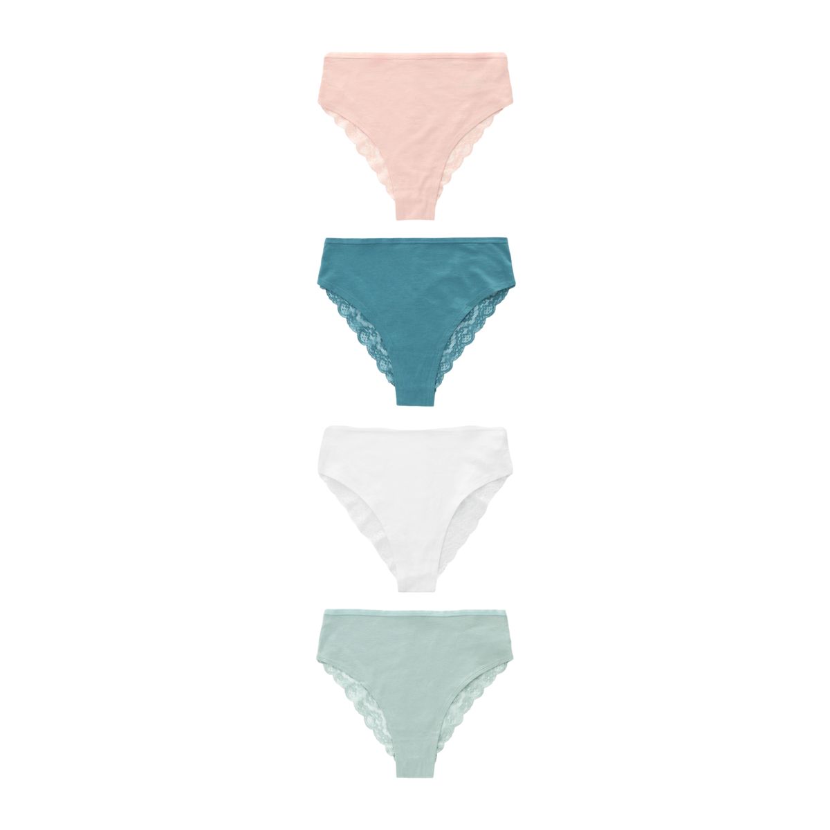 Culottes échancrées, lot de 4 vert/rose, NEXT