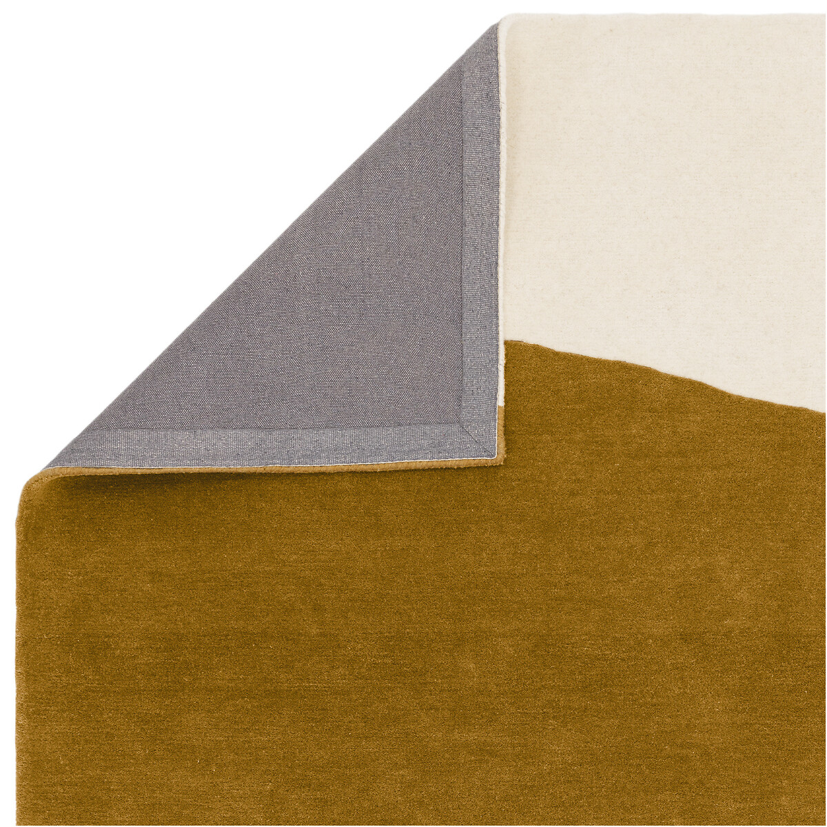 Abstract Curving Pattern Rug in 100% Wool ochre, ÉDITÉ