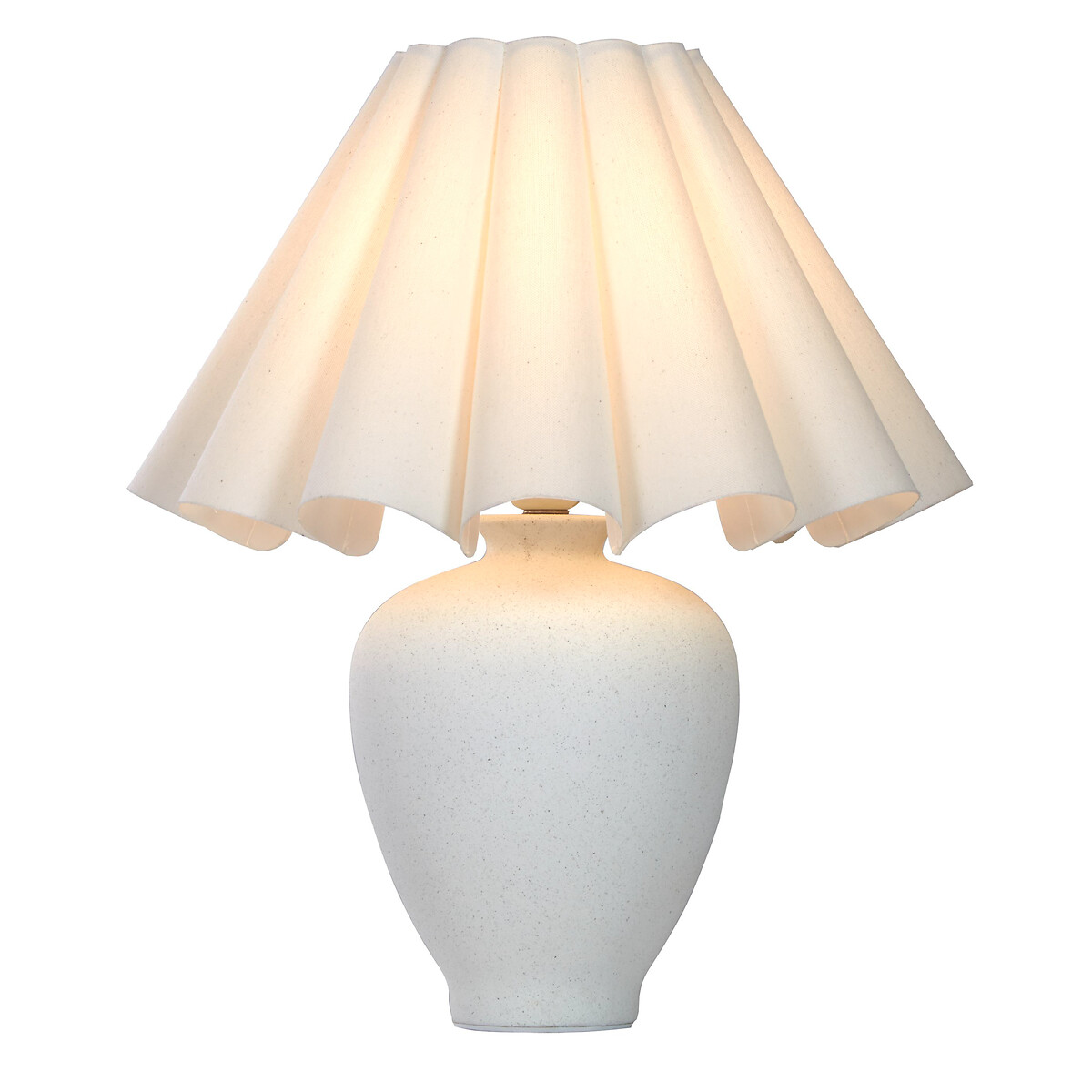 Decin Ceramic Table Lamp with Scalloped Shade white, SO'HOME
