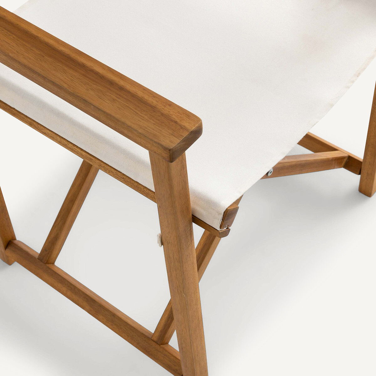 Fauteuil de table pliant acacia et toile, Alfred ecru, AM.PM