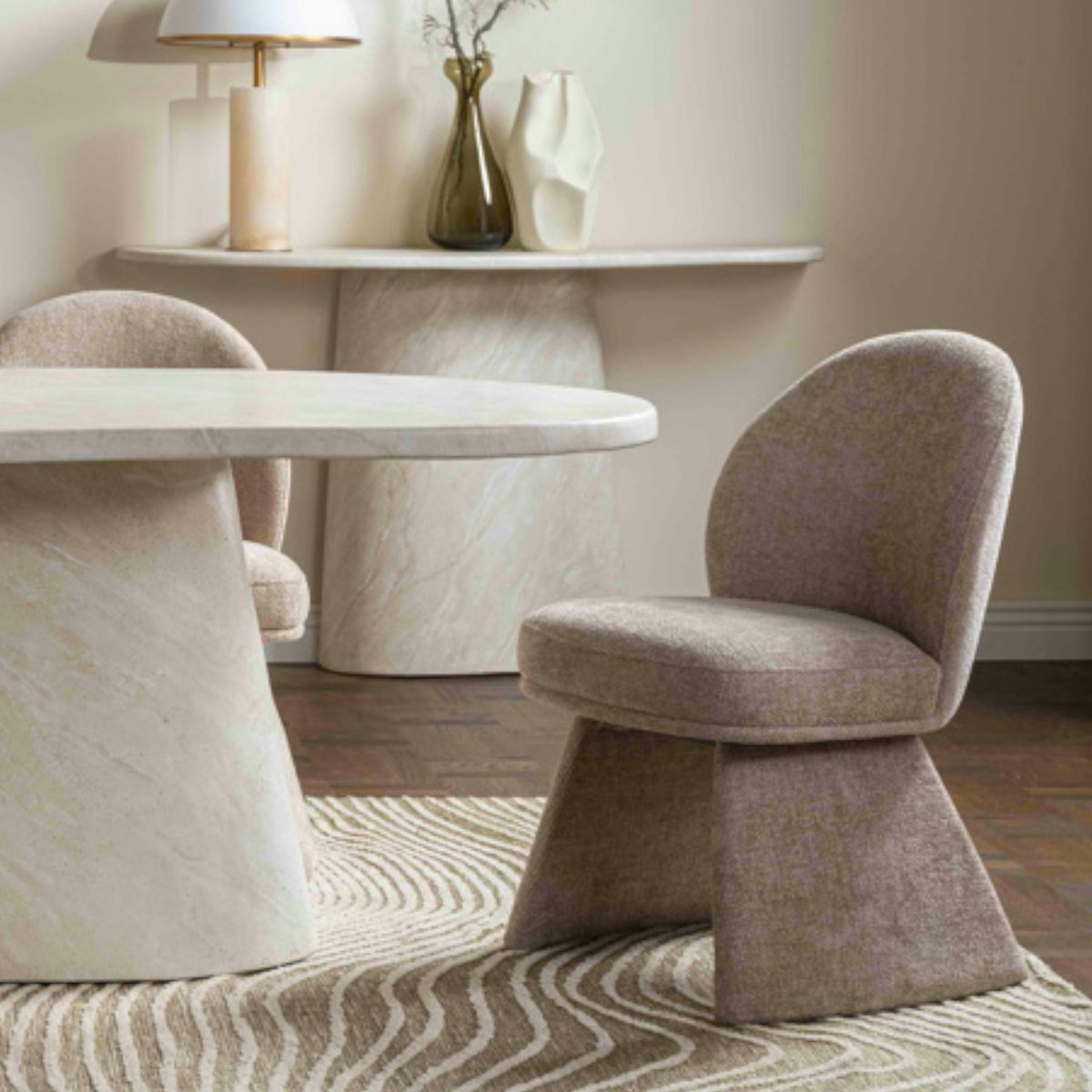 Chaise design beige à assise rembourrée (lot de 2) TREVI beige, PIER IMPORT