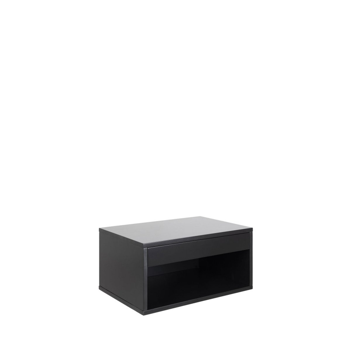 Table de chevet murale 1 niche, 1 tiroir en bois- MANO noir, DRAWER