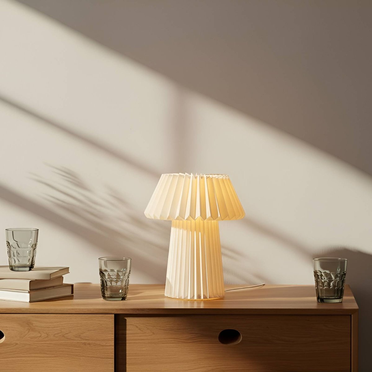 Lampe à poser en papier, Magali blanc, LINDBY