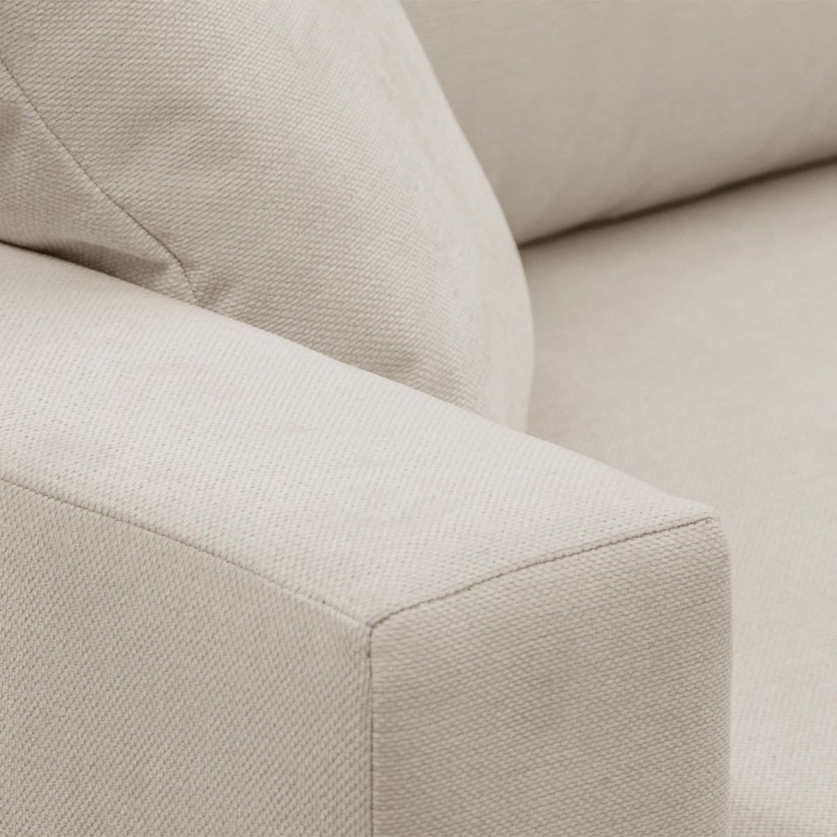 Canapé convertible 3 places en velours côtelé - ROBIN tissu chenille beige, HOMIFAB