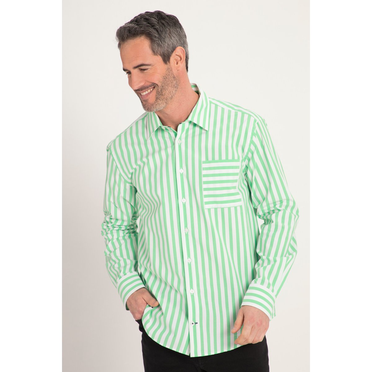 Chemise Modern Fit à rayures vert clair, JP1880