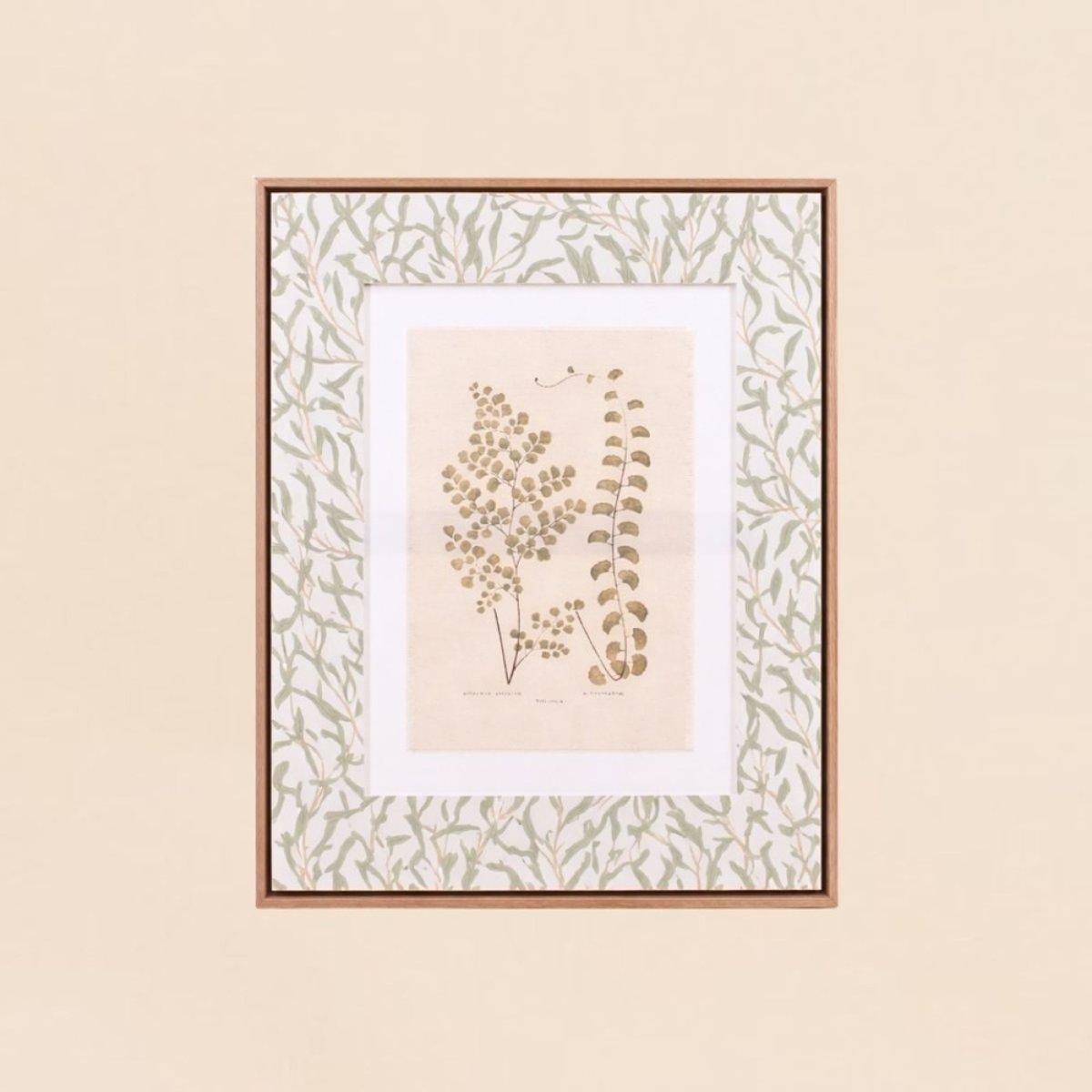 Image encadrée et toile de lin imprimée 45x60cm vert, ORNAMI