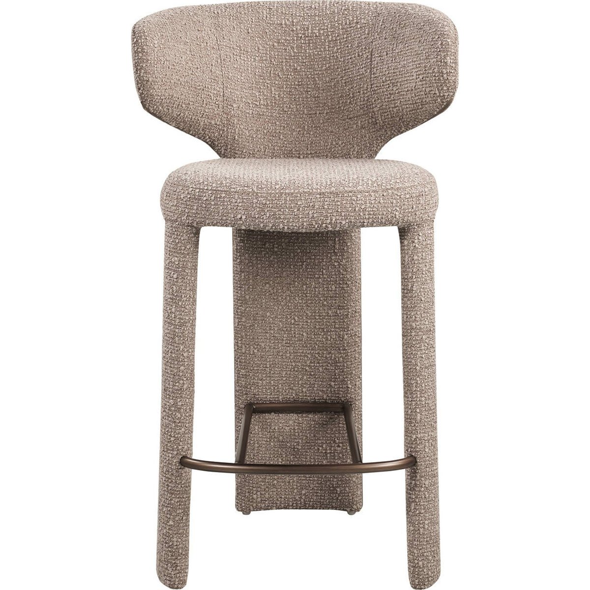 Tabouret de comptoir texturé moka chiné, RECOLLECTION