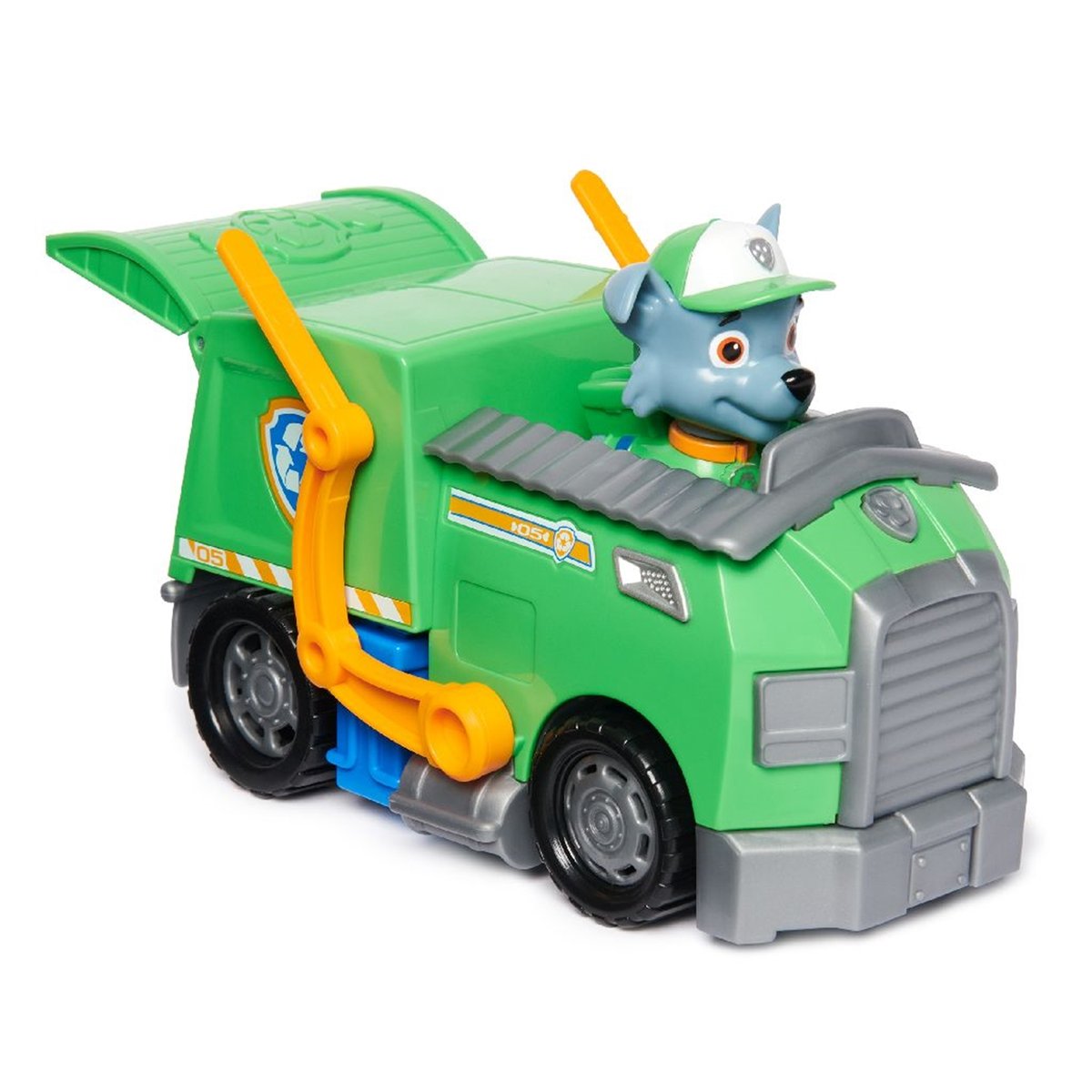 La Pat Patrouille Camion de recyclage avec la figurine de Rocky multicolore, SPIN MASTER
