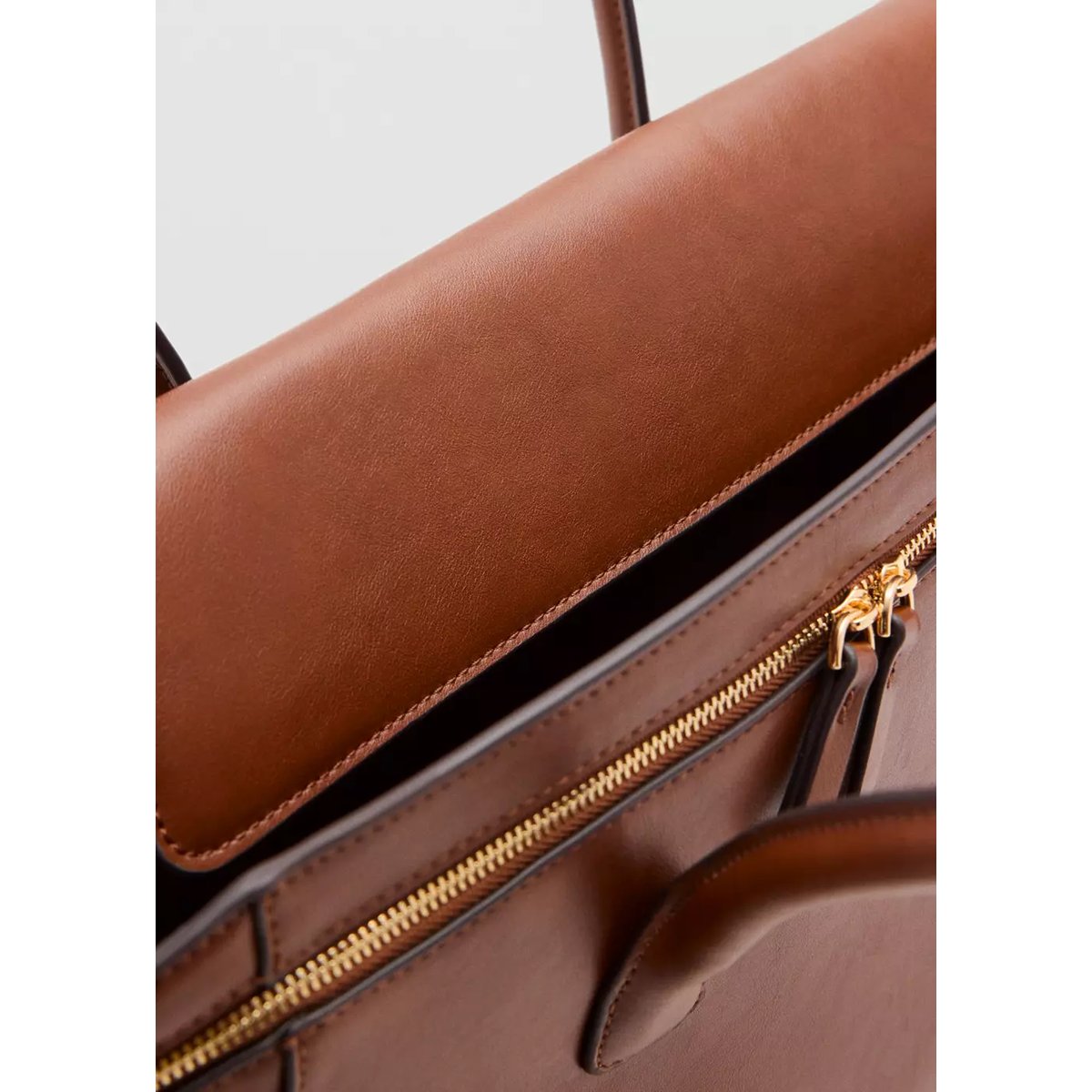 Sac bowling fermetures éclair marron moyen, MANGO