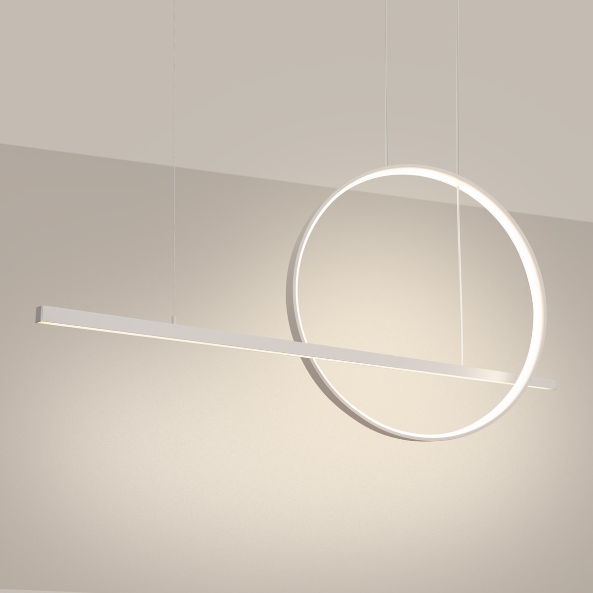 Suspension Aluminium Blanc LED 2 Glad blanc, EDEN