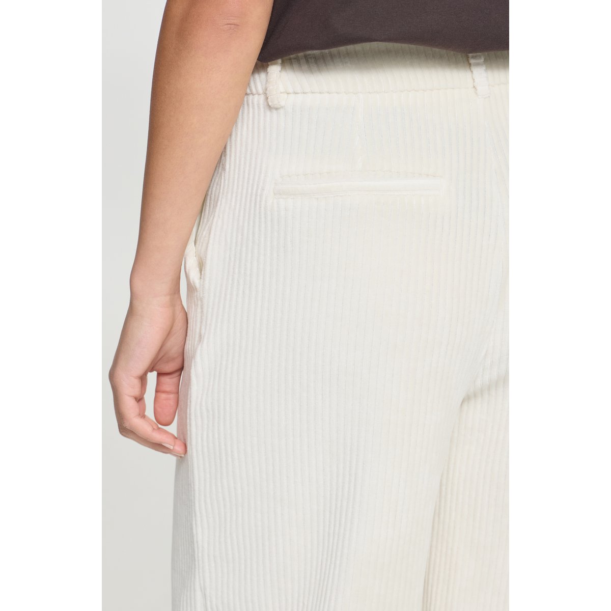 Pantalon en velours, coupe droite, jambes larges beige birch, ICHI