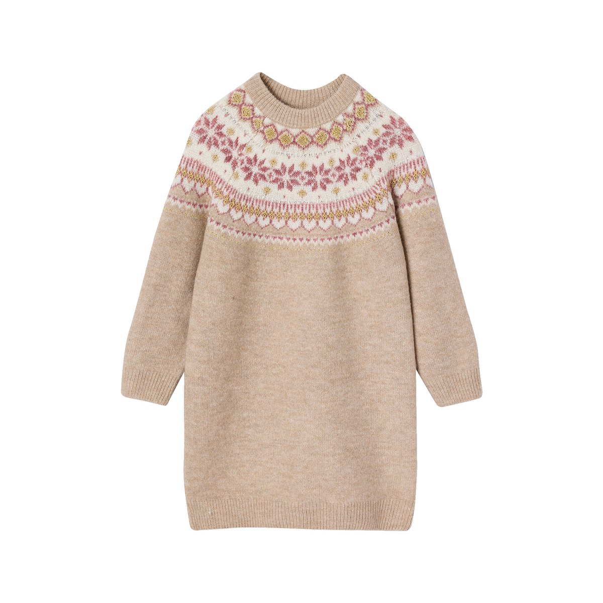 Robe manches longues camel, VERTBAUDET