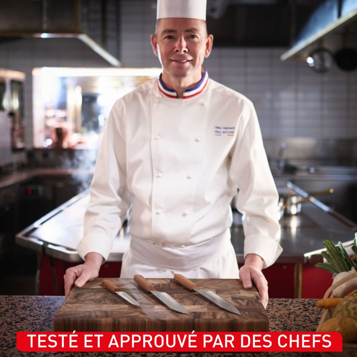 Couteau japonais Santoku 16.5cm Collection Paul Bocuse couleur unique, TEFAL