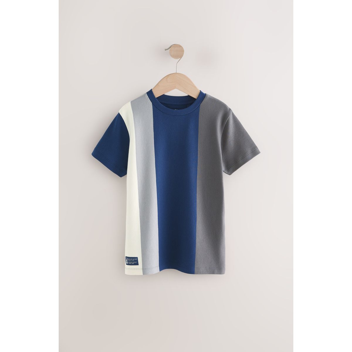 T-shirt manches courtes rayé bleu marine/anthracite, NEXT