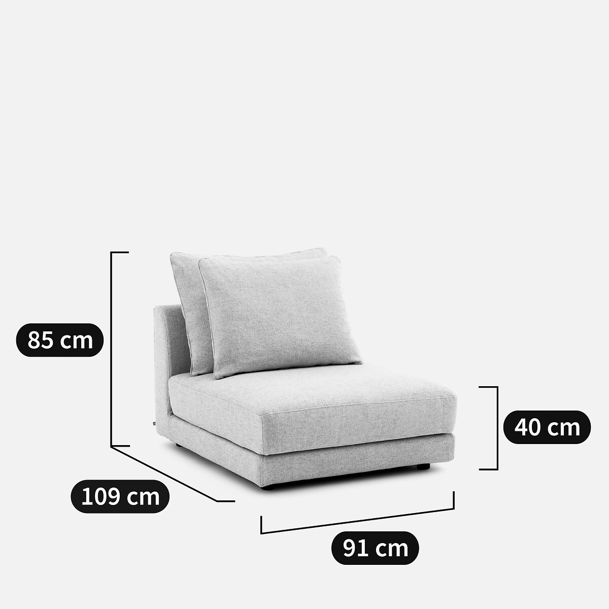 Chauffeuse modulable en texturé viscose et lin, TIBERIO naturel, AM.PM