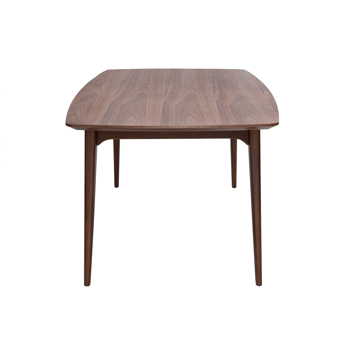 Table extensible rallonges intégrées rectangulaire finition bois blanc et hévéa massif L180-230 cm FIFTIES noyer, MILIBOO
