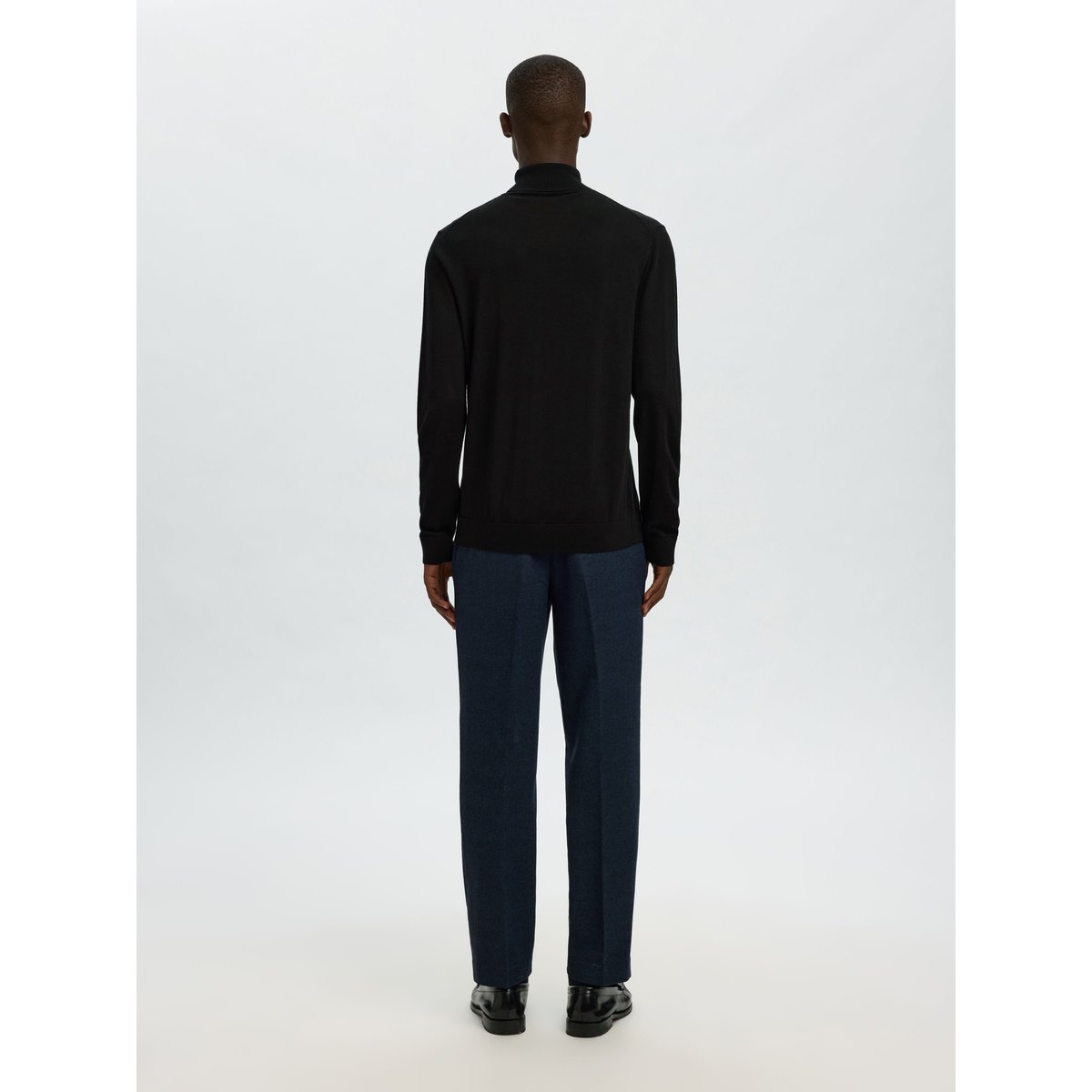 Col Roulé noir - black, SELECTED