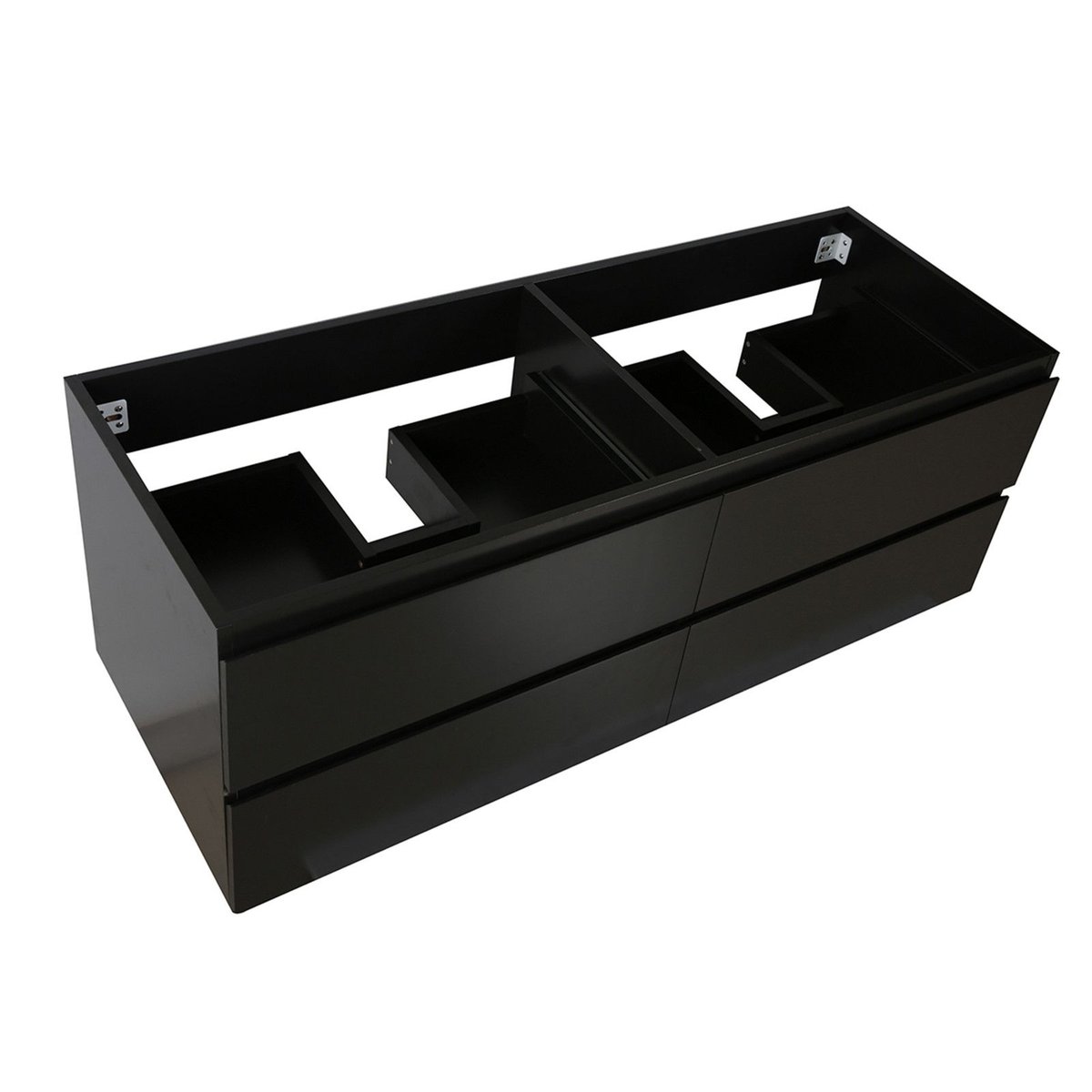 Meuble double +vasque +colonne SORRENTO noir, MOB IN