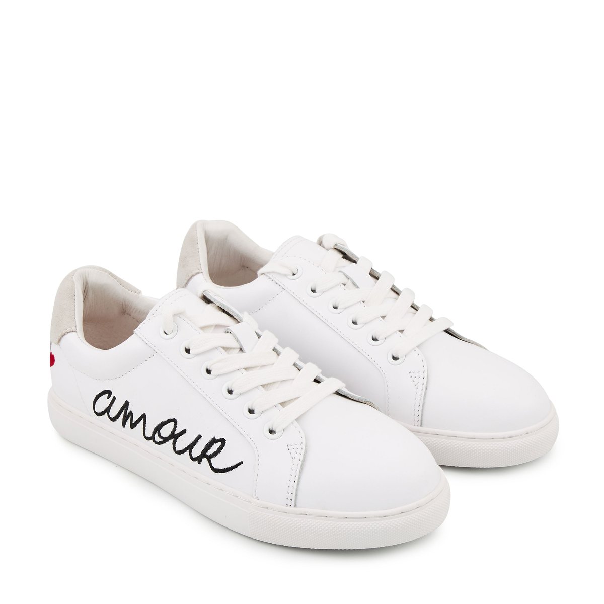 Baskets En Cuir Simone Amour blanc, BONS BAISERS