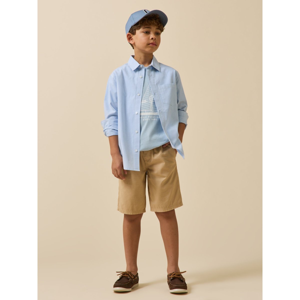 Chemise en micro vichy . bleu, CYRILLUS