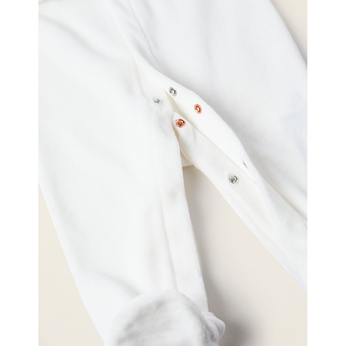 Grenouillère en Velours Texturé blanc, ZIPPY
