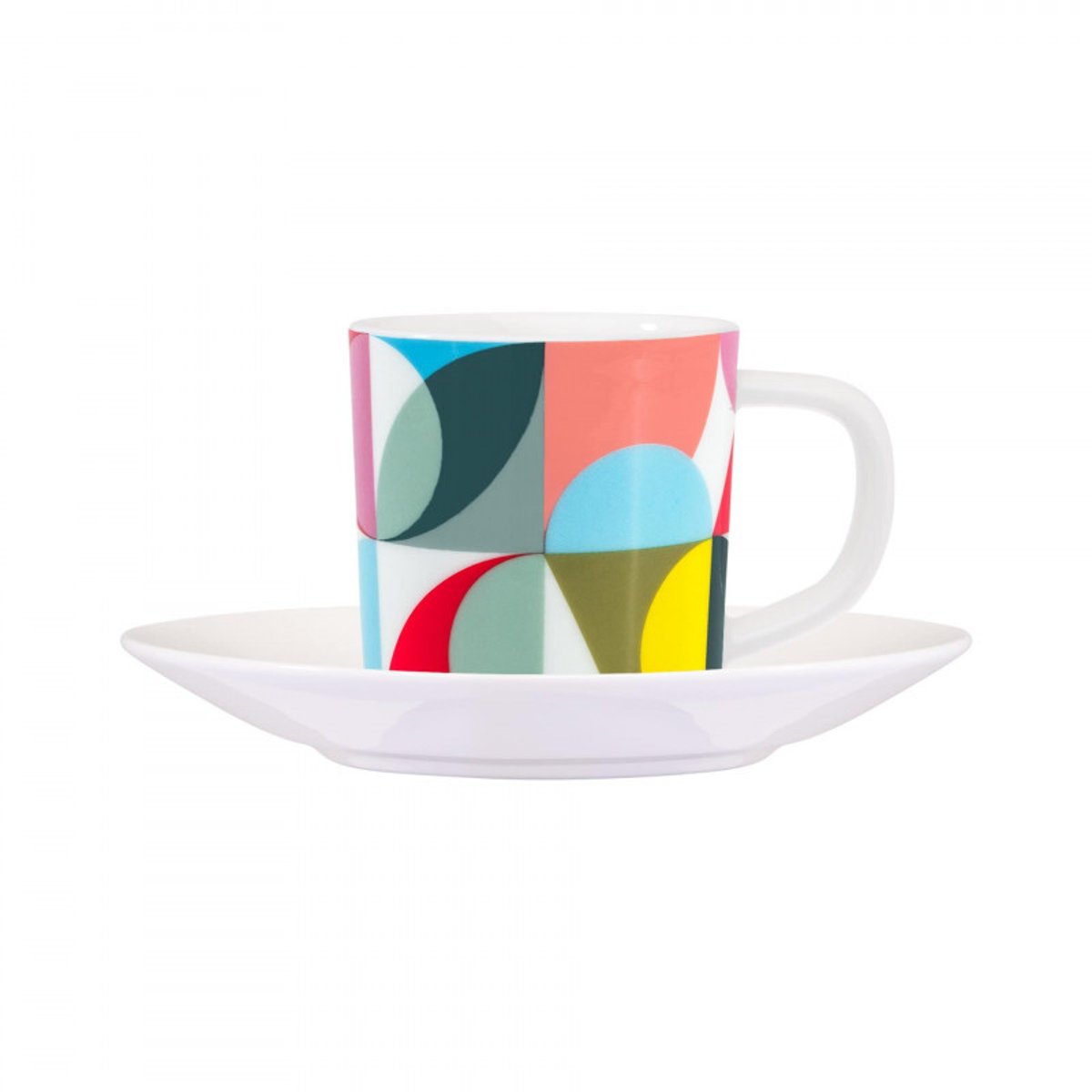 Tasse espresso soucoupe design couleur SOLENA multicolore, REMEMBER