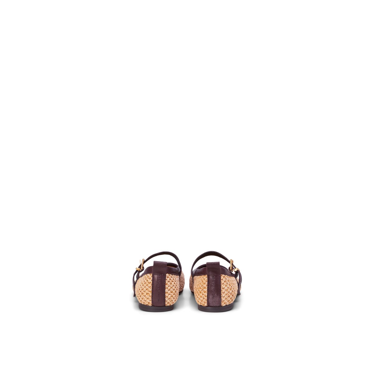 Ballerine modèle Gina en aspect raphia-basting avec cuir beige, MARC O'POLO