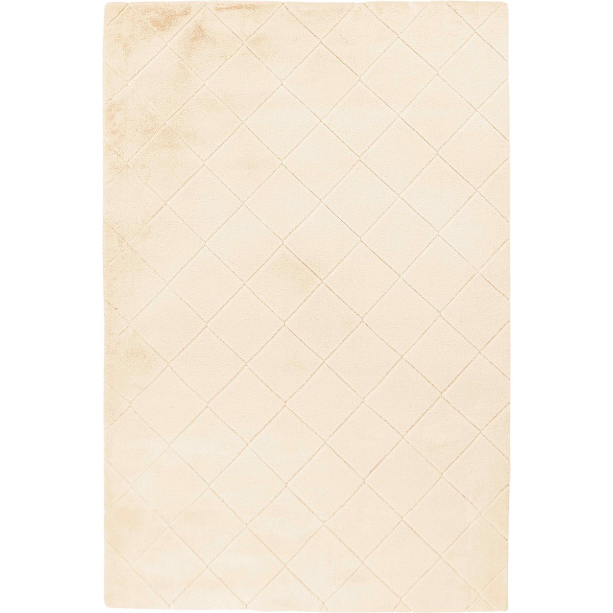 Tapis tufté à motif gaufré géométrique crème écru doux, ARTE ESPINA