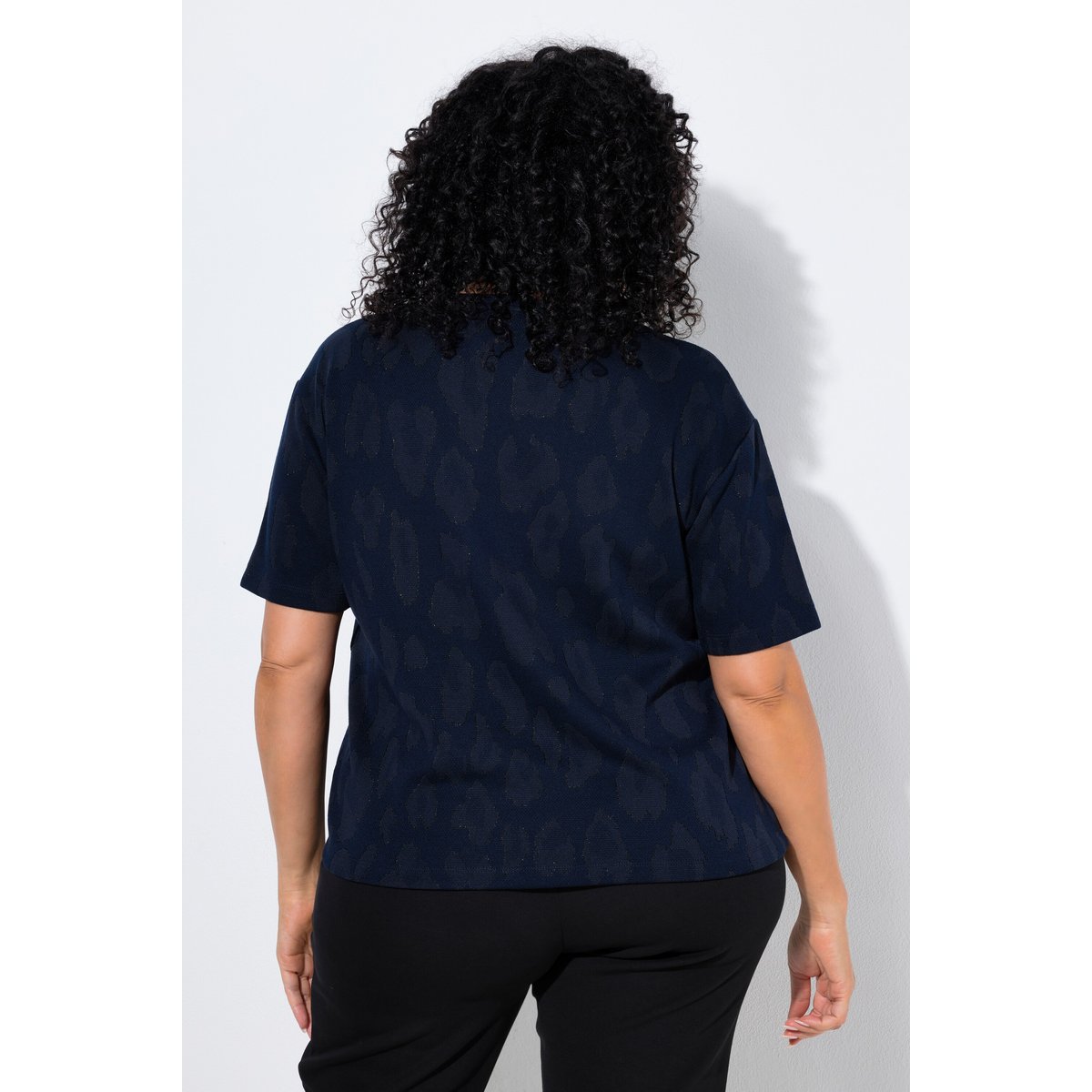 T-shirt motif léopard marine, ULLA POPKEN
