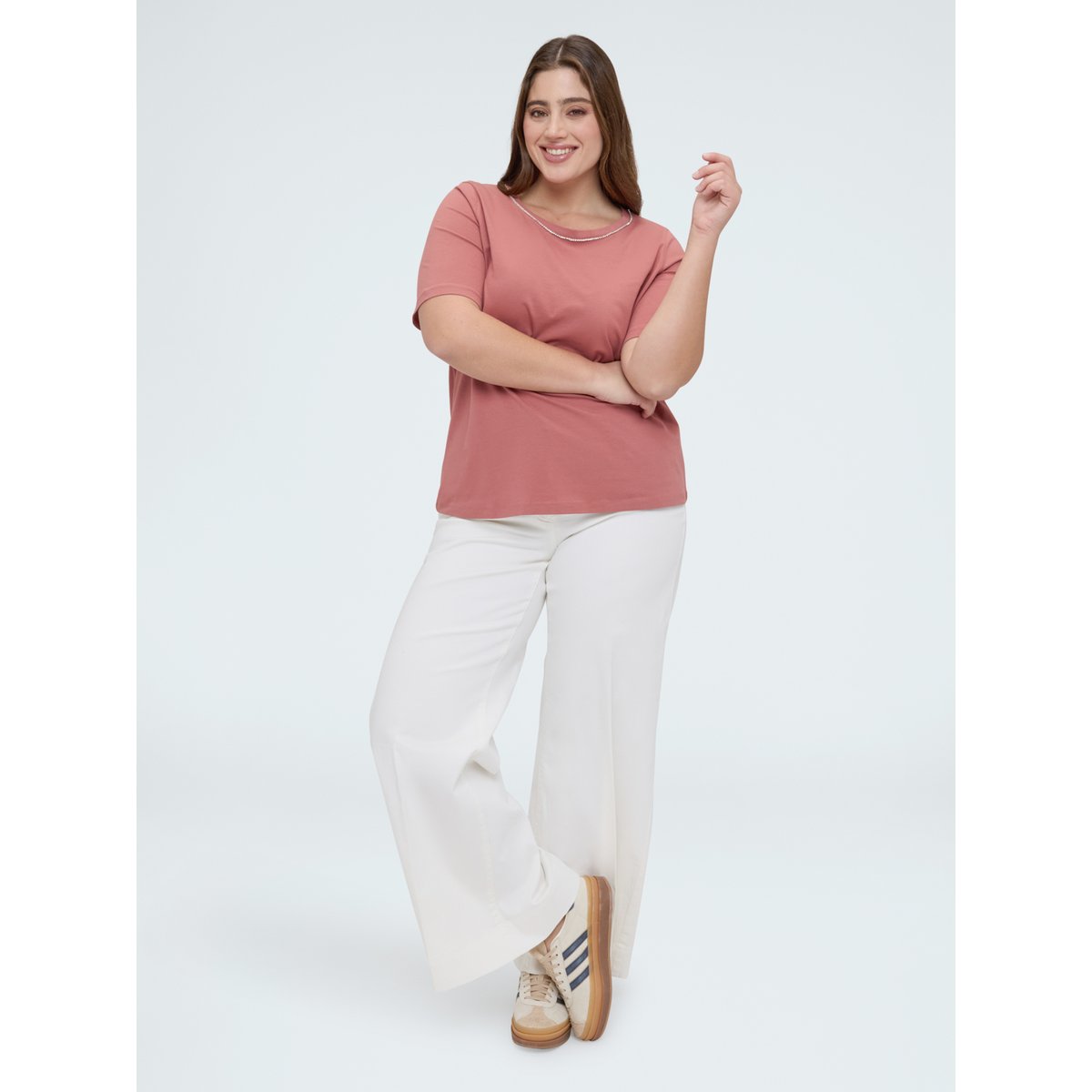 T-shirt avec applications lumineuses rose, FIORELLA RUBINO