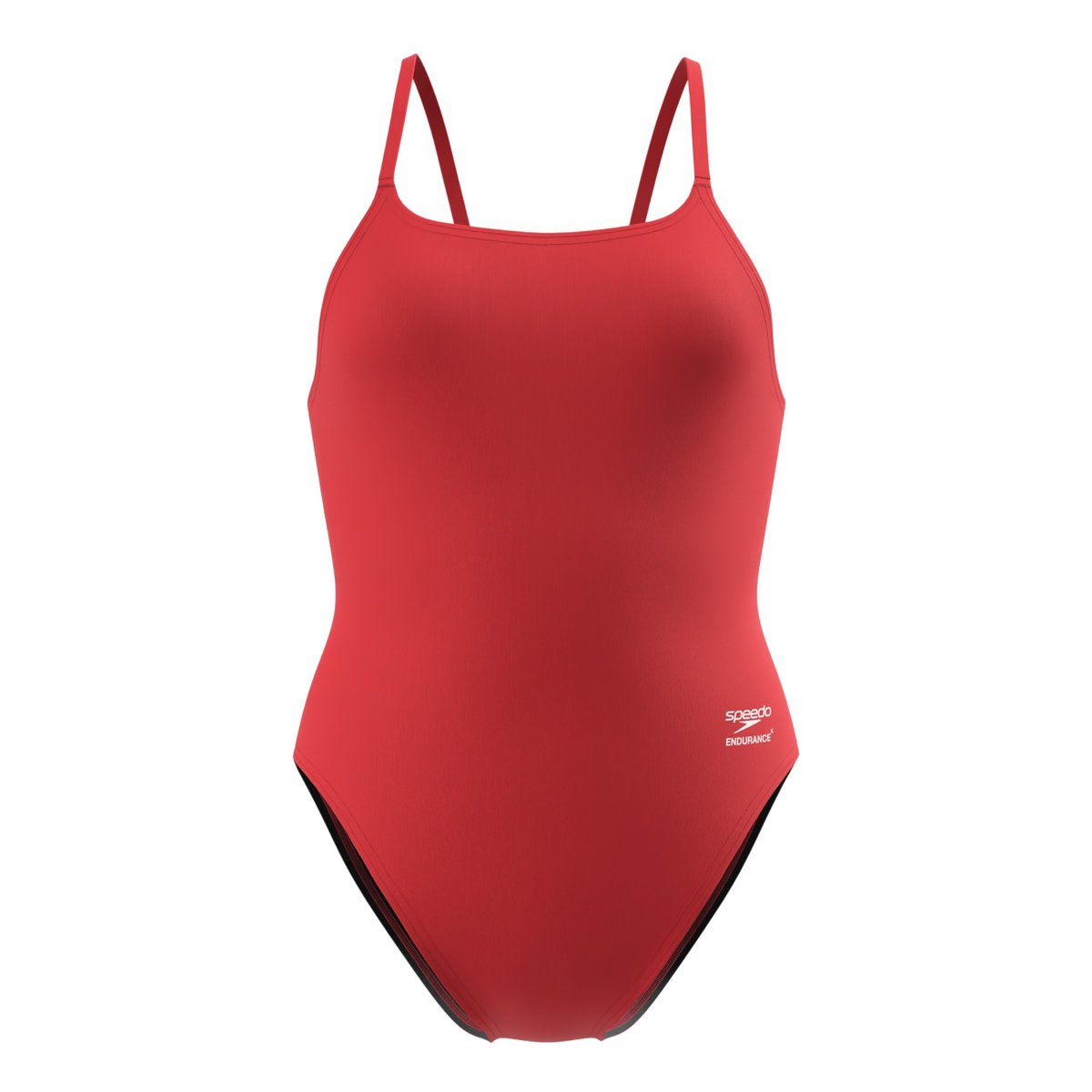 Maillot de bain 1 pièce uni à bretelles fines ENDURANCEX rouge, SPEEDO