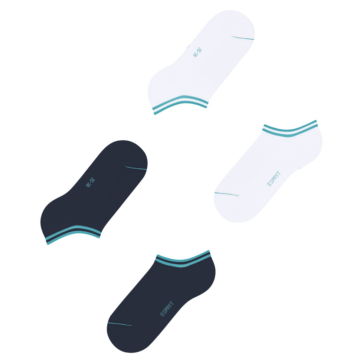 Socquettes Base Stripe 2-Pack Opaque multicolore mix avec motif, ESPRIT