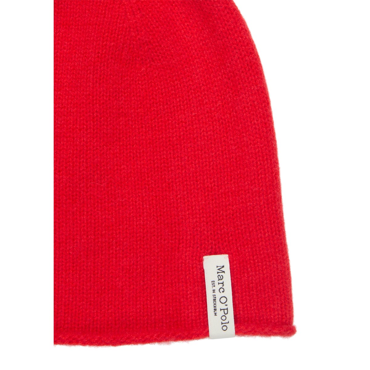 Bonnet tricoté avec de la laine de cachemire luxueuse rouge, MARC O'POLO