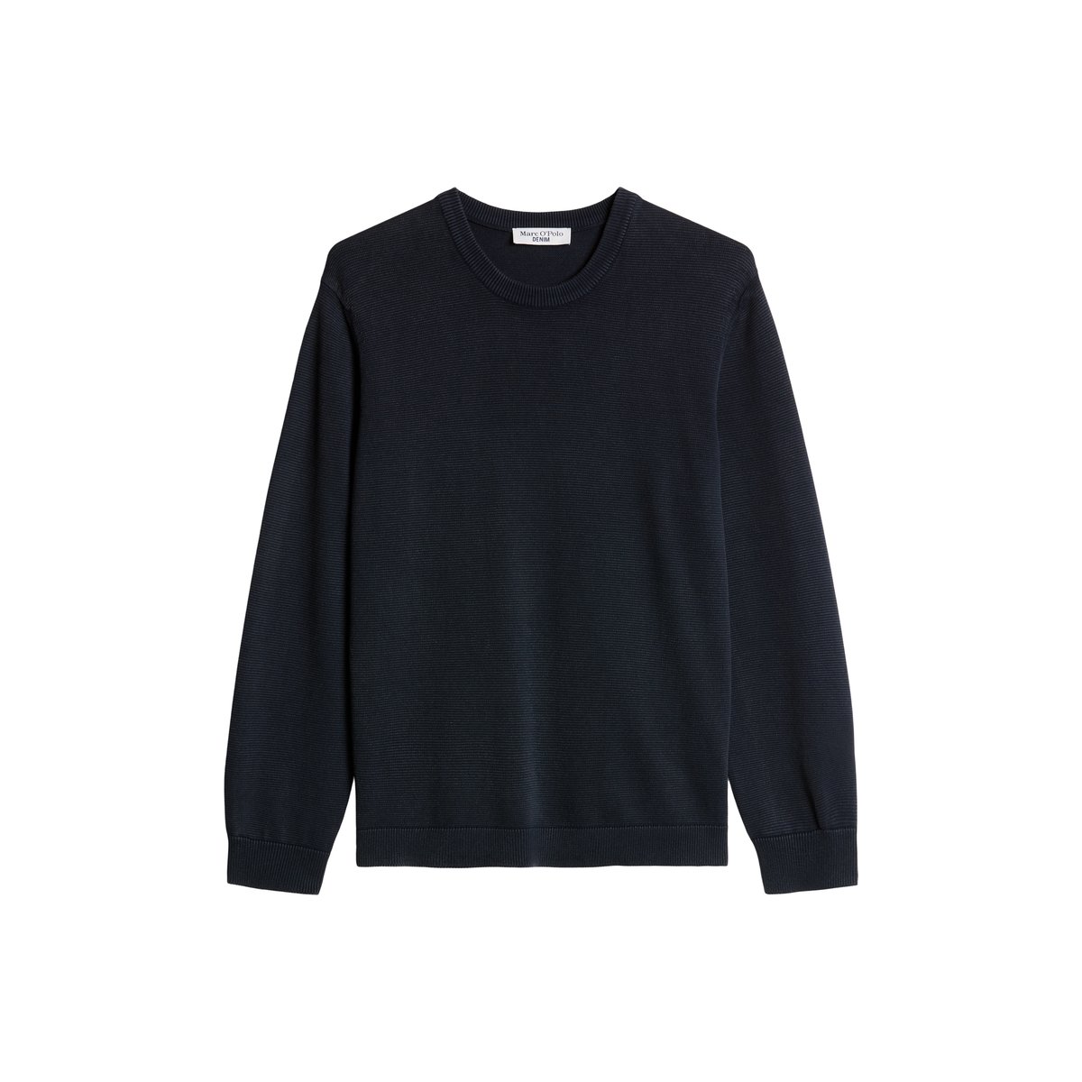 Pull coupe classique en pur coton biologique bleu foncé, MARC O’POLO DENIM