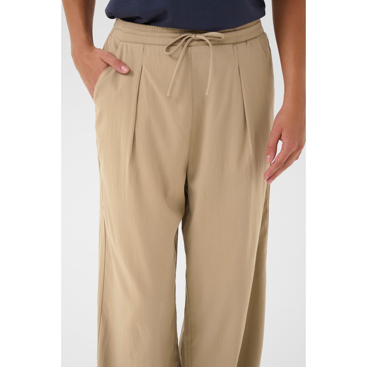 Pantalon casual beige chincilla cc, KAFFE