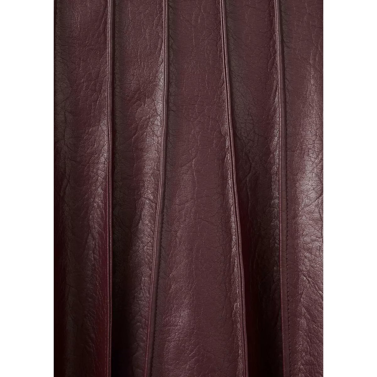Jupe cuir synthétique à godets grenat, MANGO