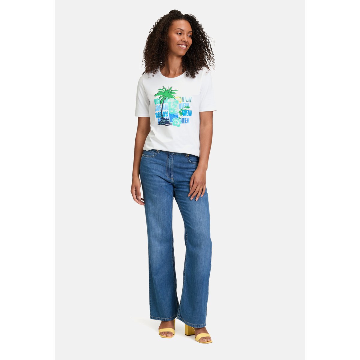 T-shirt basique à impression patch white/blue, BETTY BARCLAY