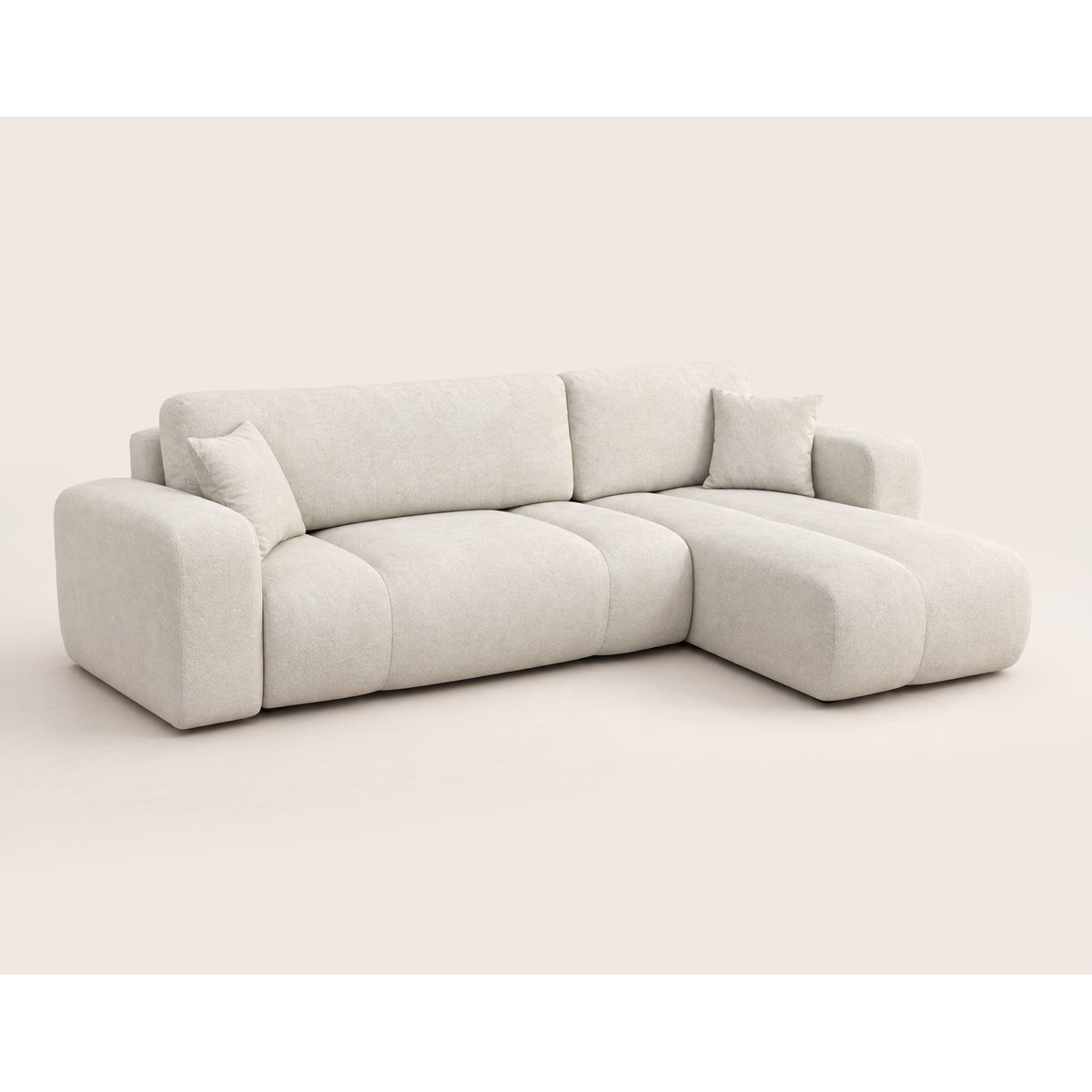 Canapé d'Angle Convertible en Tissu 4 places - MANON beige, BEST MOBILIER