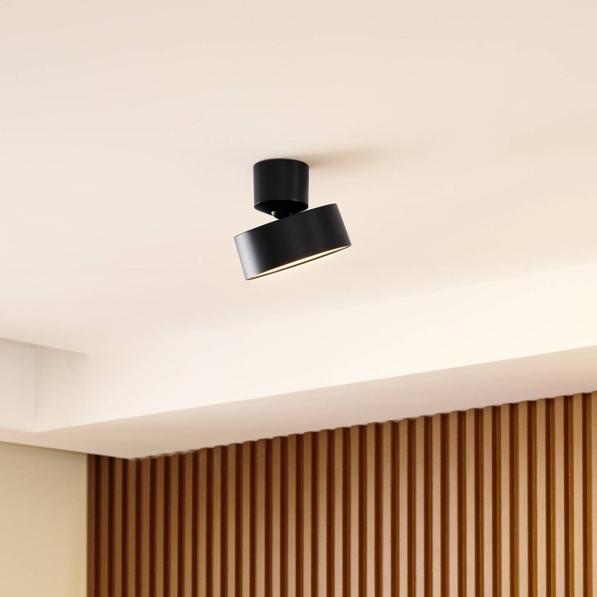 Plafonnier en aluminium moderneLED, Nivoria noir, LINDBY