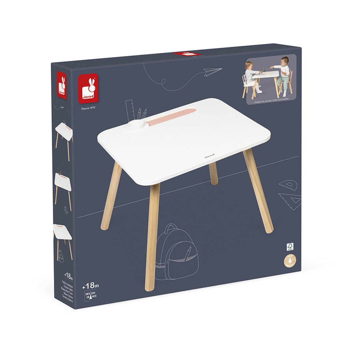 Table De Dessin Et Activités En Bois blanc, JANOD