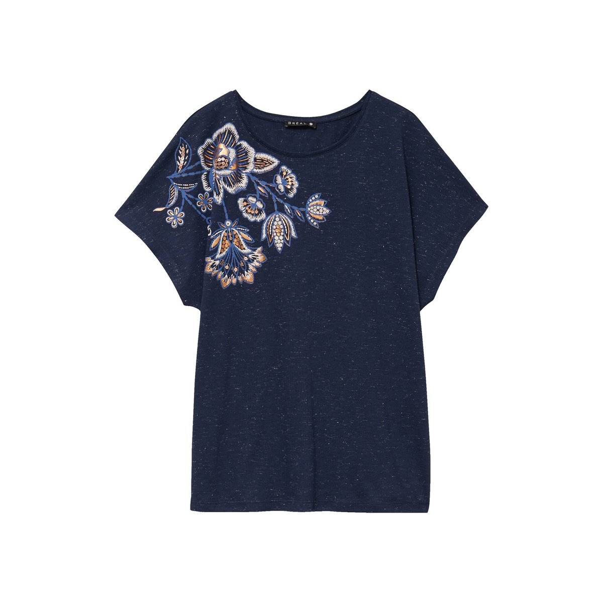 T-shirt à sequins manches courtes bleu marine, BREAL