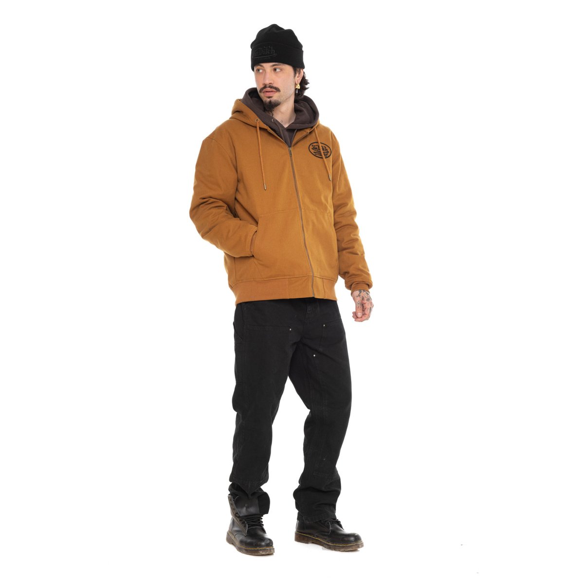 Blouson coton LEVY kamel/noir/blanc, VON DUTCH